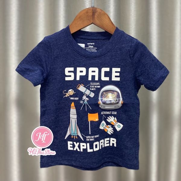  (2Y,3Y) Áo thun C4RTER xanh đen space bé trai 