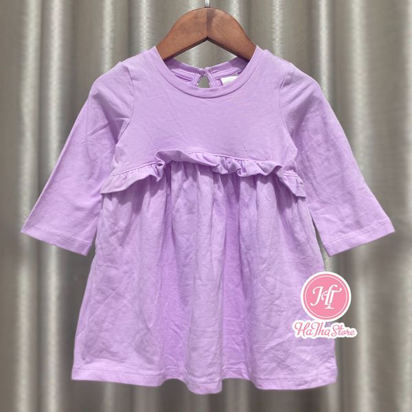  (Sz 18M) Đầm thun tay dài G4p tím bé gái 
