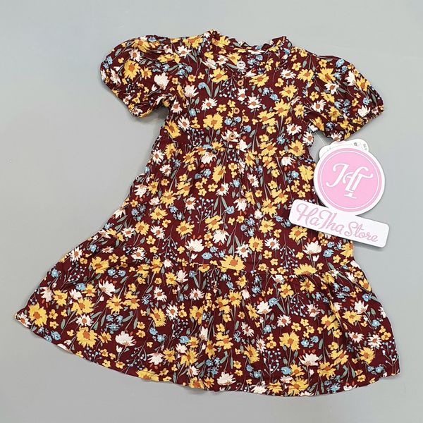  (Size 18m) Đầm kiểu dáng xòe JB hoa vàng cho bé gái 