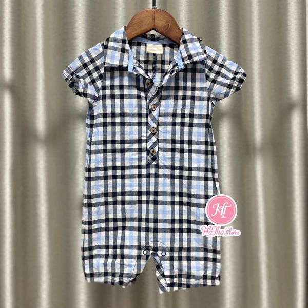 (Size 18m) Body đùi sọc sơ mi bé trai 
