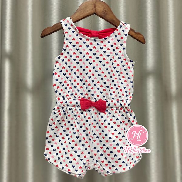  (Size 12m) Body đùi trái tim đỏ đen bé gái 