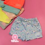  Quần short thun G4p xanh hoa trắng bé gái 