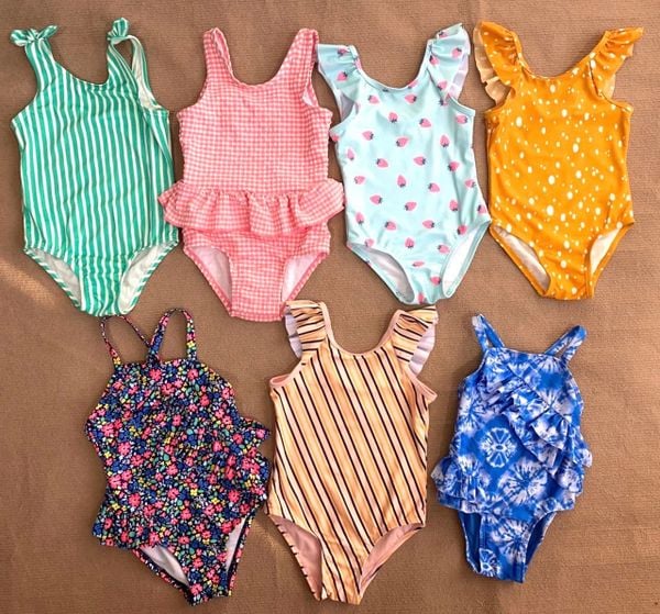  (x) Bộ bơi hoa bèo bé gái 