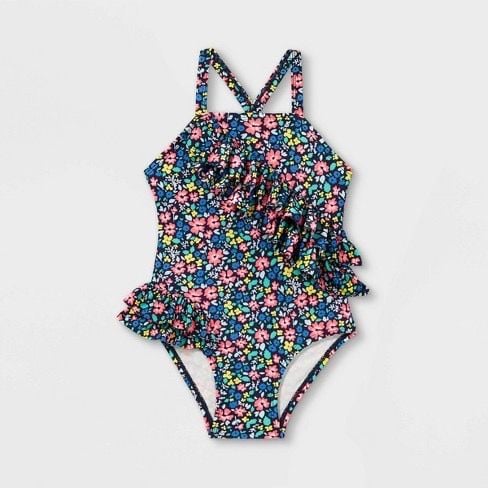  (x) Bộ bơi hoa bèo bé gái 