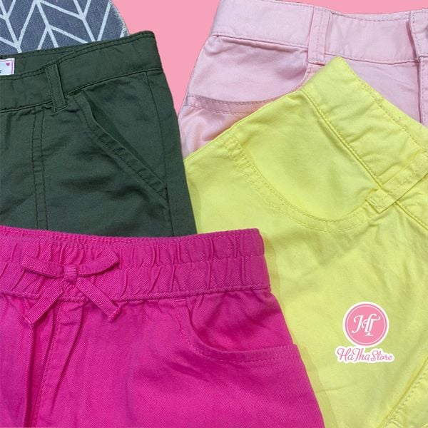  (10Y)Quần short kaki vàng bé gái 