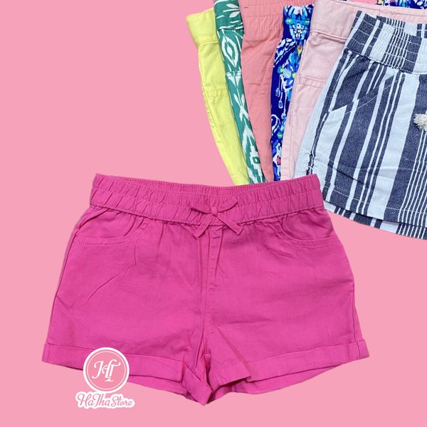  (4Y) Quần short thun hồng đậm bé gái 