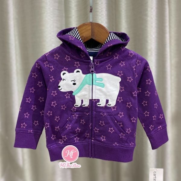  (9M) Áo khoác C4RTER tím gấu bé gái 