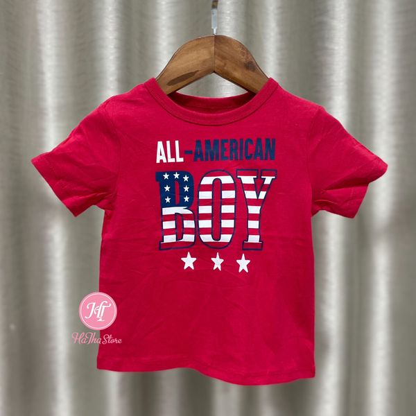  (18M) Áo thun PL4CE đỏ american bé trai 