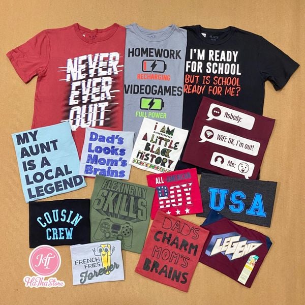  (12Y) Áo thun PL4CE đỏ nobody bé trai 