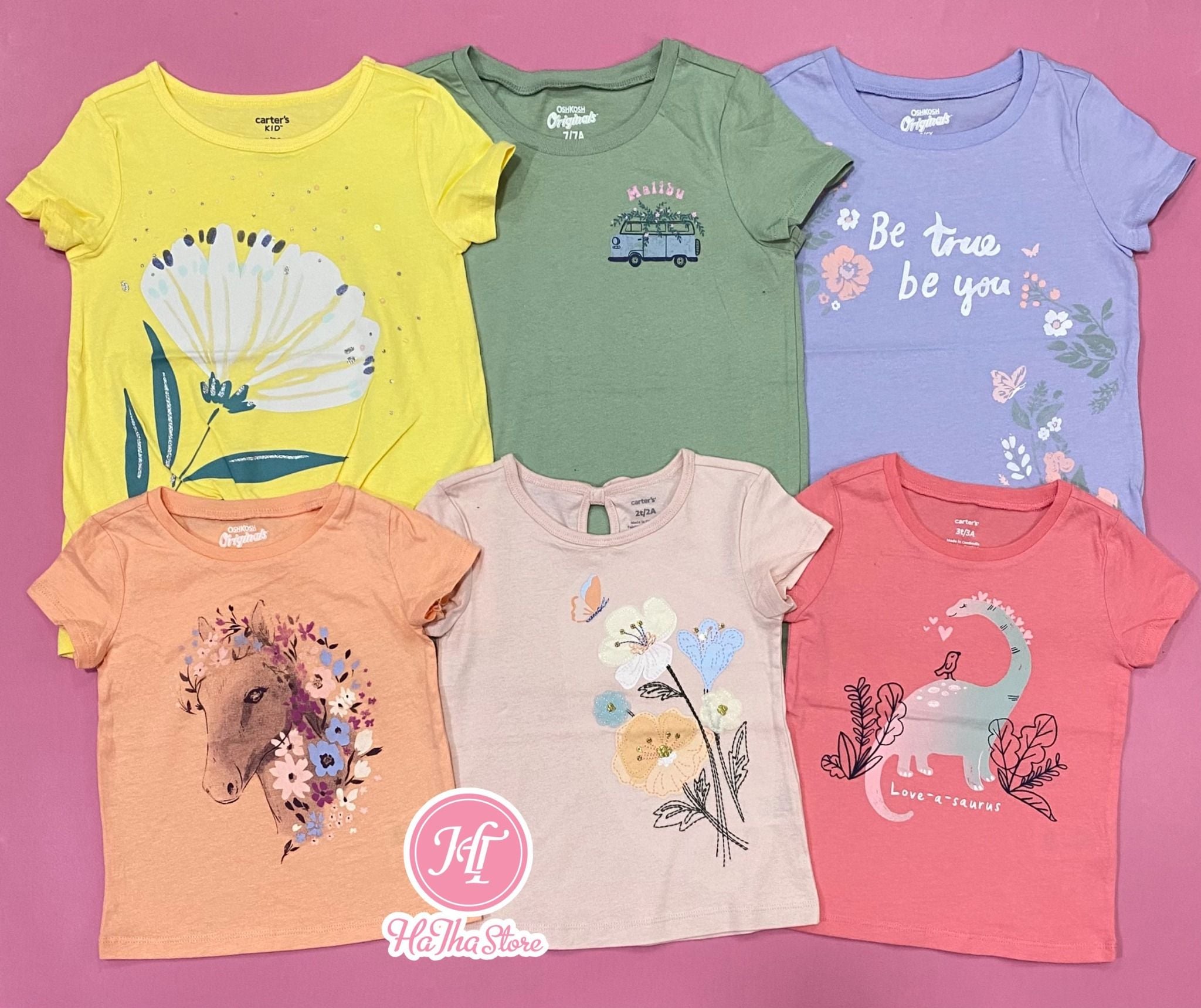  (12M) Áo thun C4RTER vàng ngựa bé gái 