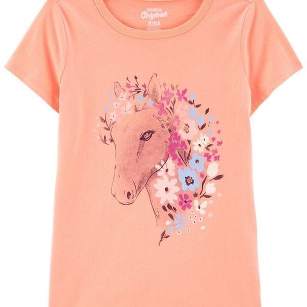  (2y&5y) Áo thun 0SHK0SH cam ngựa bé gái 