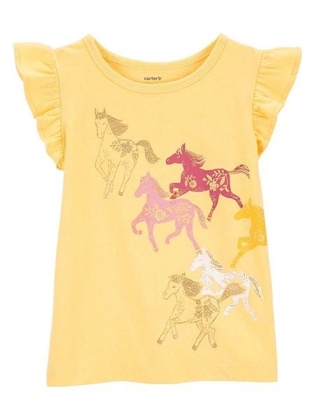  (12M) Áo thun C4RTER vàng ngựa bé gái 