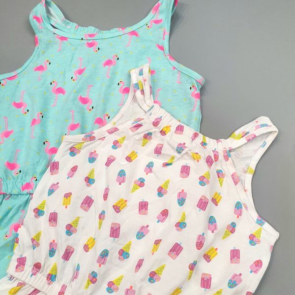  Jumpsuit xanh hạc cho bé gái 