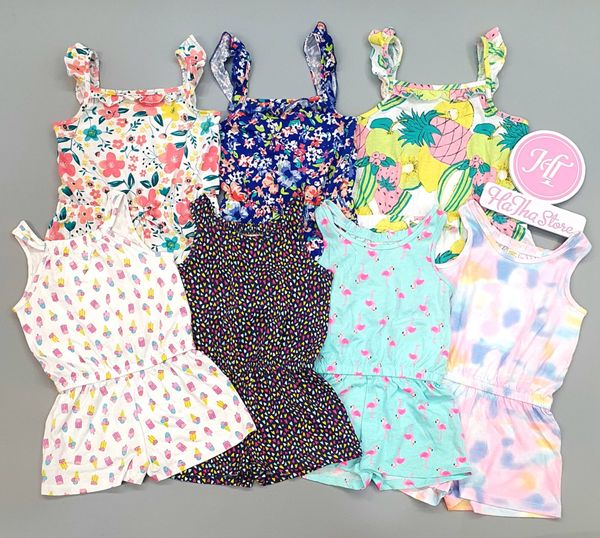  Jumpsuit trắng trái cây bé gái 