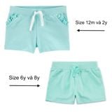  (x) Quần short thun Carter xanh dương bé gái 
