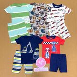  (18M) Bộ ngắn phôm ôm C4RTER xanh đen xe cẩu bé trai 