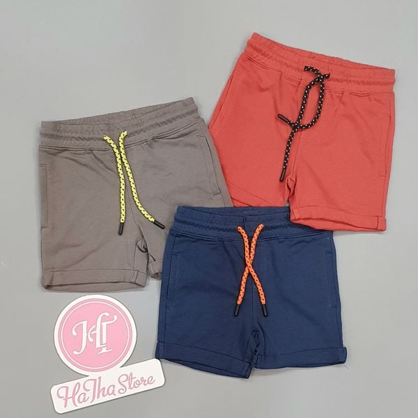  (24M) Quần short thun Yamp xanh đen trơn bé trai 
