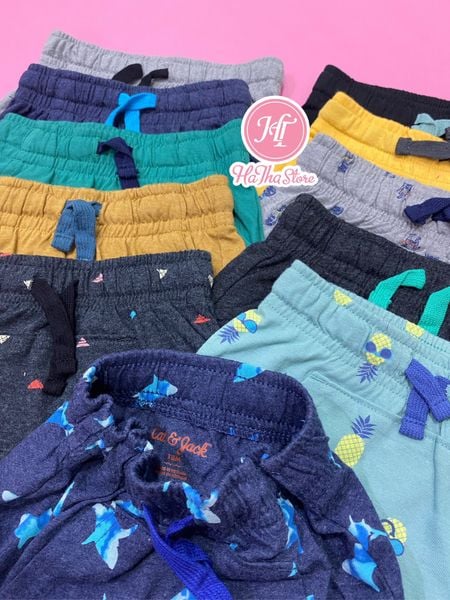  (18M) Quần short thun C&J đen họa tiết bé trai 