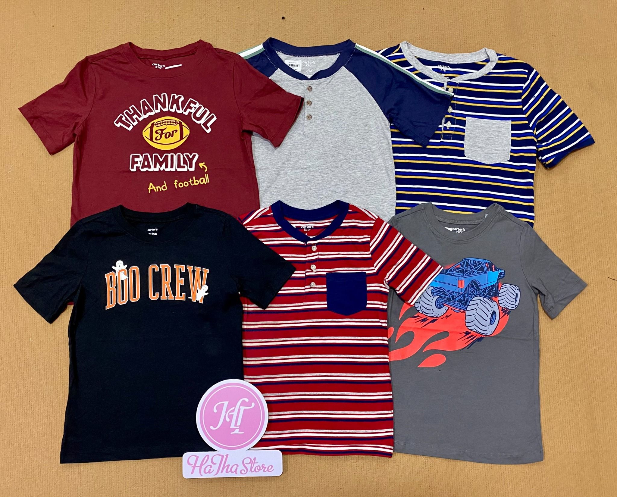  (5y) Áo thun C4RTER sọc đỏ bé trai 