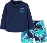  (3Y) Bộ bơi C4RTER xanh đen sun sea surf bé trai 13-15kg 