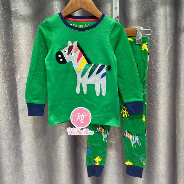  (2Y) Bộ dài N3XT xanh lá ngựa vằn bé trai 11-13KG 