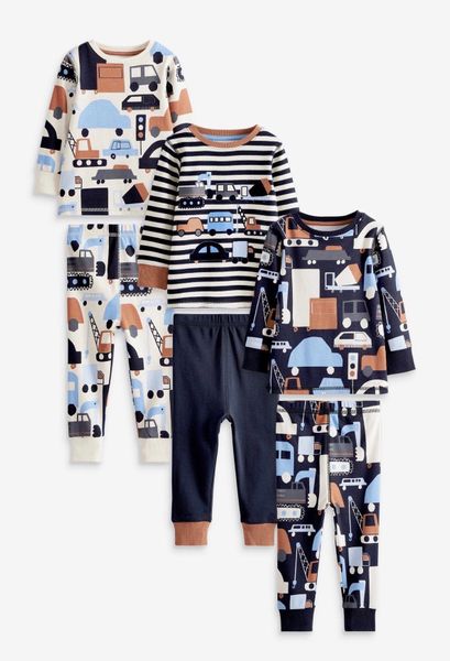  (2Y) Bộ dài N3XT xanh đen sọc khủng long xe bé trai 11-13kg 