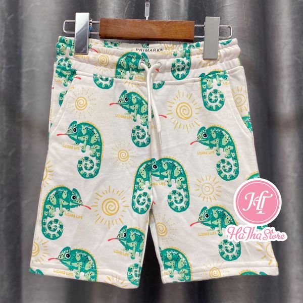 (6Y) Quần short thun Prim4rk trắng bé trai 
