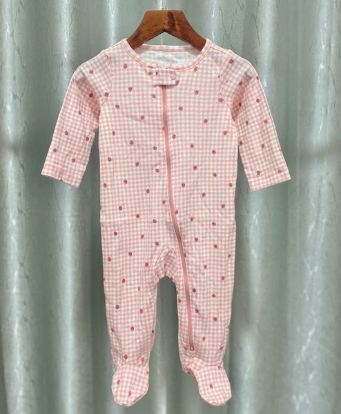  (9M) Body vớ C4RTER sọc caro dâu bé gái 