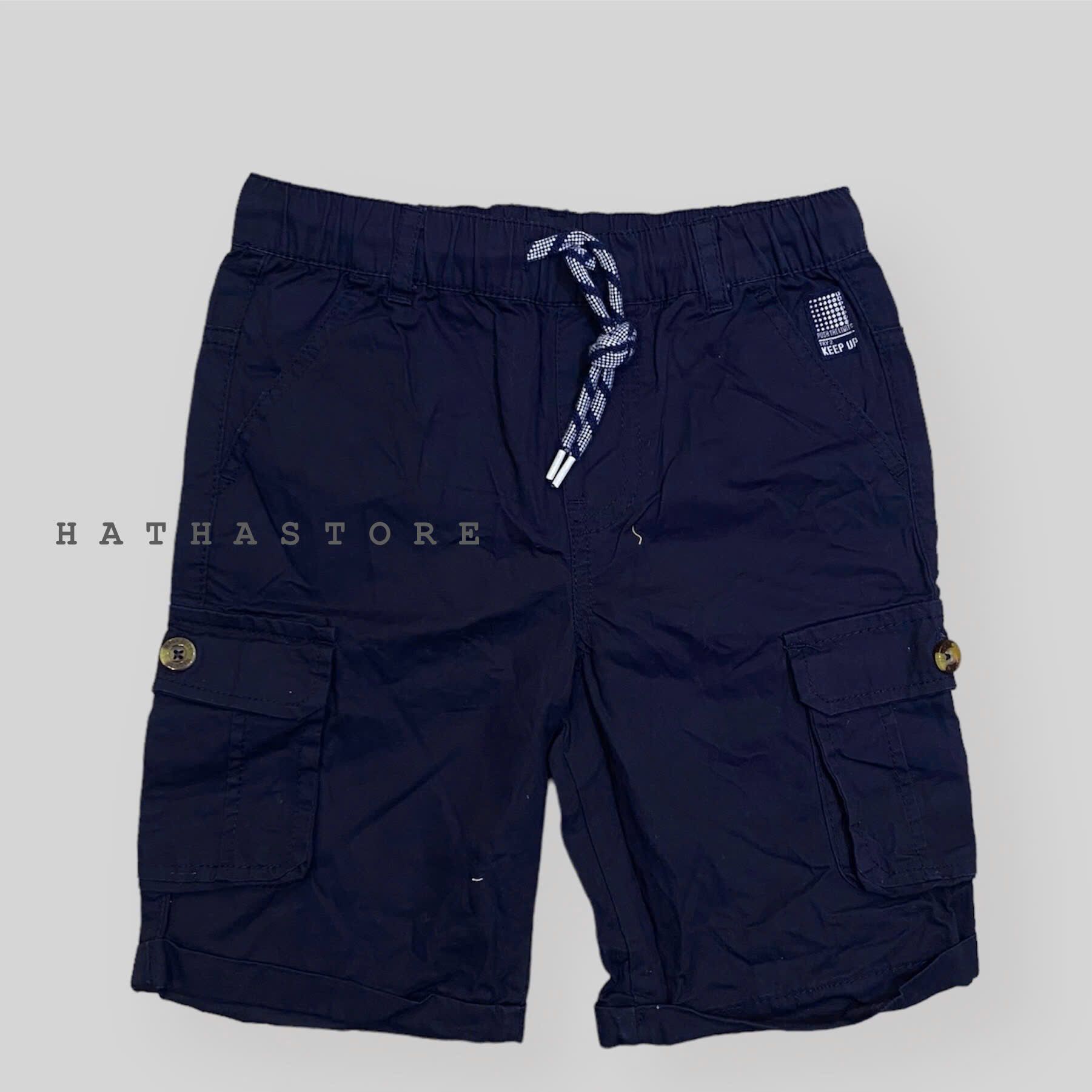  Quần short kaki Waga xanh đen túi hộp bé trai 