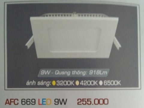  ĐÈN LED ÂM TRẦN ANFACO 9W VUÔNG - AFC669 LED 9W 