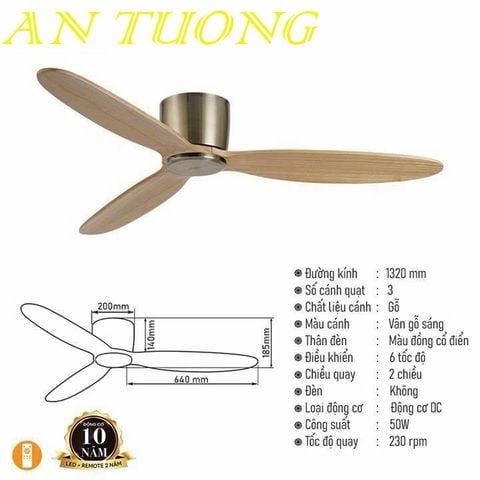  quạt trần đèn 3 cánh trang trí phòng khách, phòng ngủ, phòng bếp, căn hộ chung cư 05 