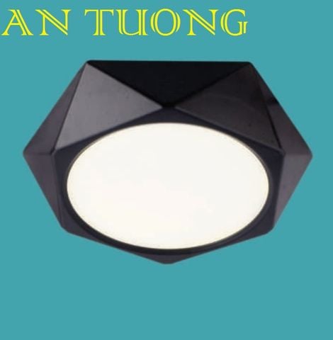  đèn led ốp trần ban công 18w lục giác, ốp nổi ban công lục giác 18w ánh sáng 3 màu, 3 chế độ, đổi màu - đen 