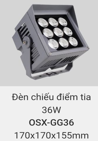  Đèn led chiếu điểm rọi cây, rọi mặt dựng tòa nhà ngoài trời chống nước IP65 vinaled 36w OSX GG36 