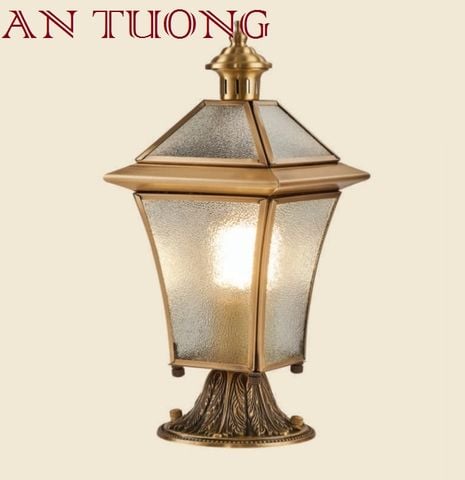  đèn trụ cổng đồng trang trí nhà phố cổ điển, biệt thự cổ điển, tân cổ điển 02 