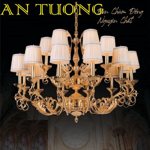  đèn chùm đồng trang trí phòng khách cổ điển, biệt thự cổ điển, tân cổ điển 020 