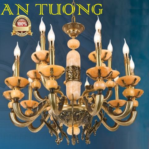  đèn chùm đồng trang trí phòng khách cổ điển, biệt thự cổ điển, tân cổ điển 039 