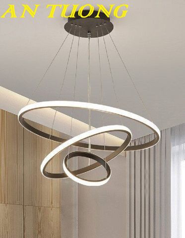  đèn thả trần 3 vòng LED decor trang trí phòng khách, phòng bếp đẹp hiện đại 0012 