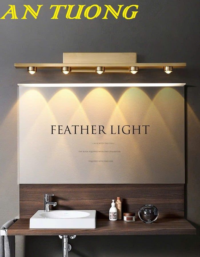 đèn soi tranh, soi gương treo tường decor 5 bóng trang trí đẹp hiện đại