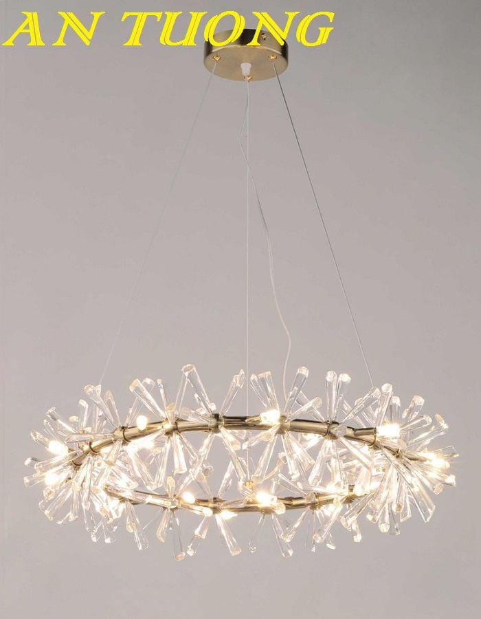 đèn thả trần vòng pha lê decor trang trí phòng khách, phòng bếp đẹp hiện đại 006
