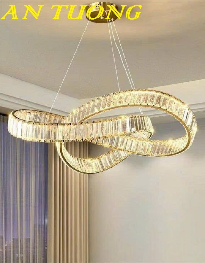 đèn thả trần vòng pha lê decor trang trí phòng khách, phòng bếp đẹp hiện đại 007