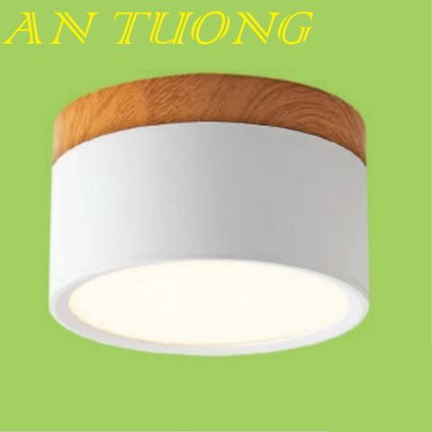  đèn lon led ốp trần, ốp nổi 12w viền trắng, gỗ, ánh sáng 3 màu, 3 chế độ, đổi màu ánh sáng 