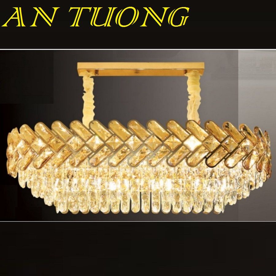 đèn thả bàn ăn pha lê led, đèn thả trang trí bàn ăn pha lê tân cổ điển 06