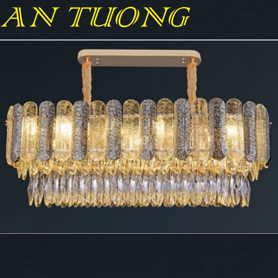 đèn thả bàn ăn pha lê led, đèn thả trang trí bàn ăn pha lê tân cổ điển 09