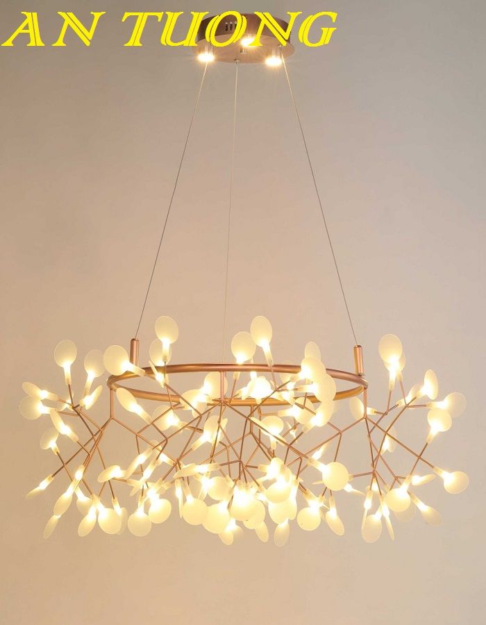 đèn thả trần vòng LED decor trang trí phòng khách, phòng bếp đẹp hiện đại 005