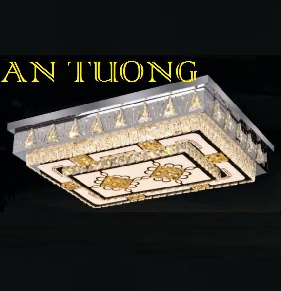 đèn mâm ốp trần pha lê led trang trí  kích thước lớn dài 800mm x rộng 600mm - 01