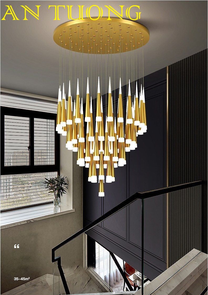 đèn thả trang trí phòng khách đẹp, hiện đại - đèn thả trang trí căn hộ chung cư 017