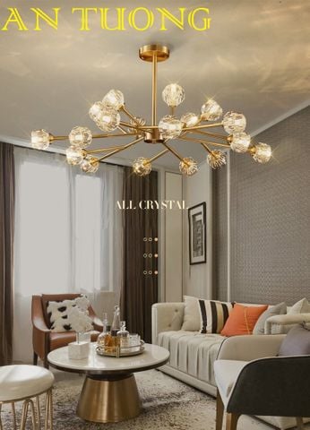  đèn thả pha lê led trang trí phòng khách đẹp, hiện đại - đèn thả trang trí căn hộ chung cư 025 