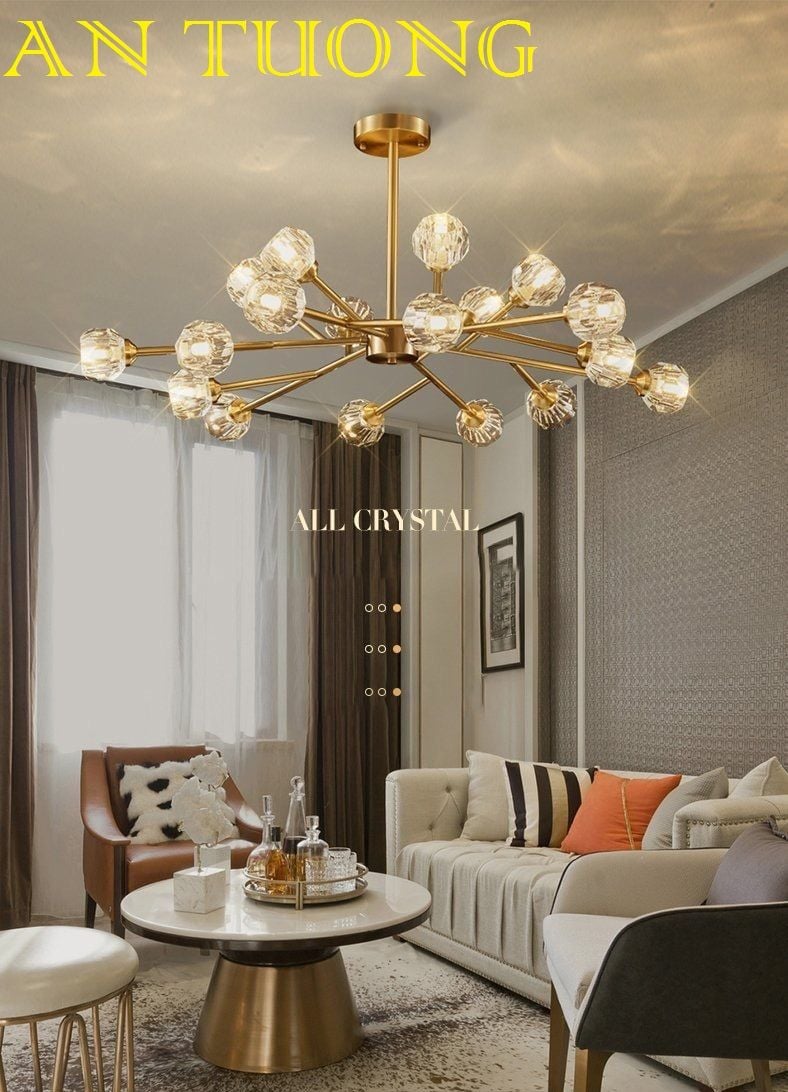 đèn thả pha lê led trang trí phòng khách đẹp, hiện đại - đèn thả trang trí căn hộ chung cư 025