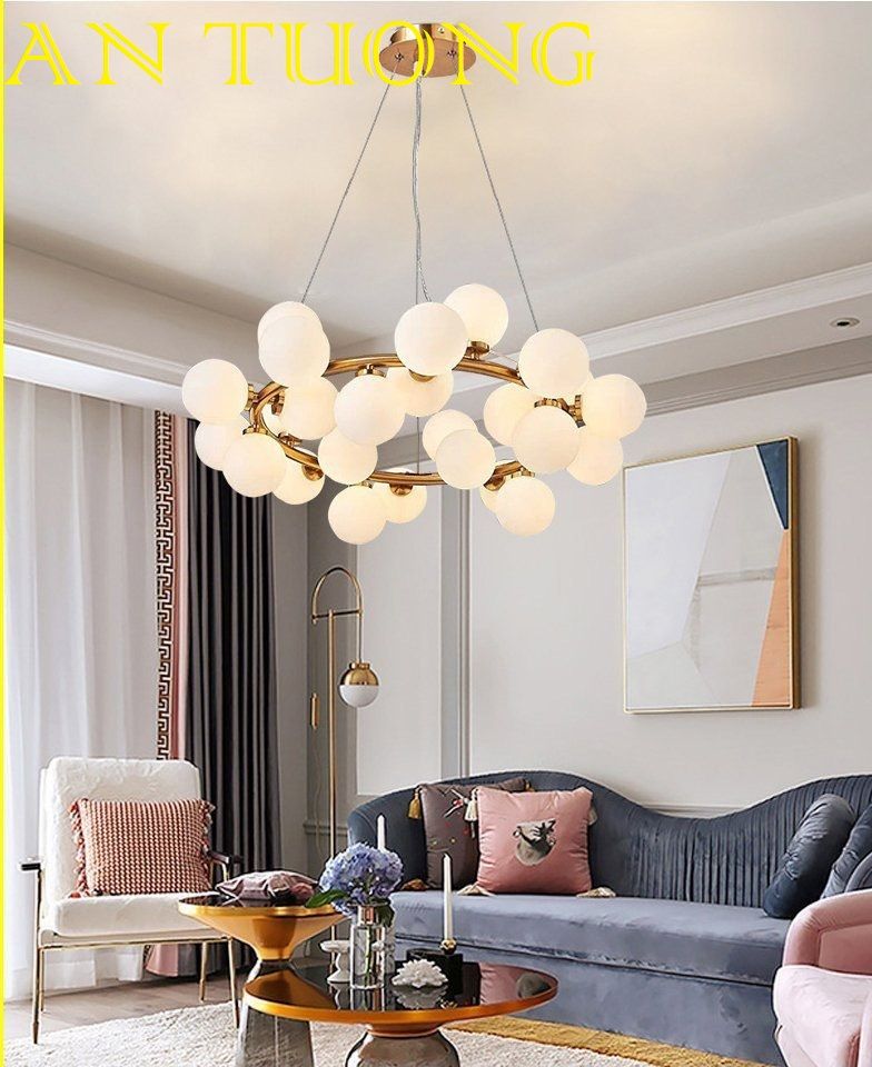 đèn thả led trang trí phòng khách đẹp, hiện đại - đèn thả trang trí căn hộ chung cư 038