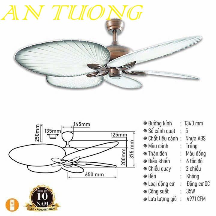 quạt trần đèn 5 cánh trang trí tân cổ điển phòng khách, phòng ngủ, phòng bếp, căn hộ chung cư 02